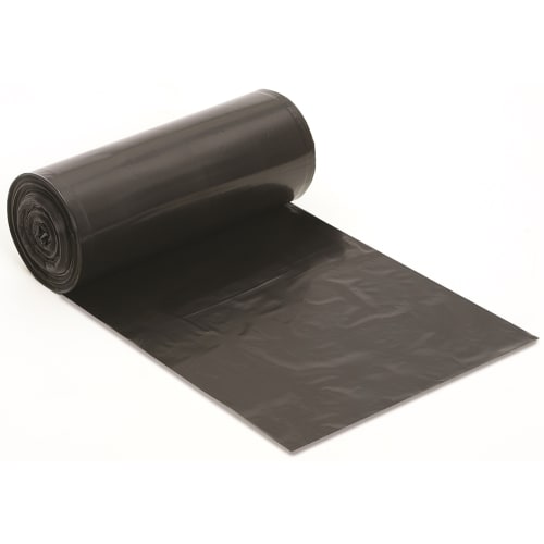 Can Liner, Low Density, 38x58, Black, 1.25 Mil, 4 Rolls, Fits 60 Gallon